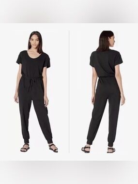 madewell mwl breeze drawstring black casual jumpsuit
